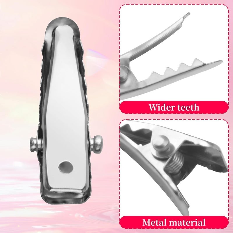 Notoke 100-Pack 30mm Small Silver Alligator Clips for Hair, Crafts - Metal Crocodile Clips Hair Pins, Teeth Bows, Hair Clip Holders for Arts & Crafts, Hair Accessories - Image 3